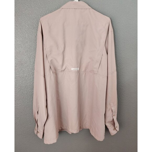 HABIT Mens XL Long Sleeve Fishing Shirt Tan UPF 40+ Protection Roll Tab Sleeve - Picture 4 of 12